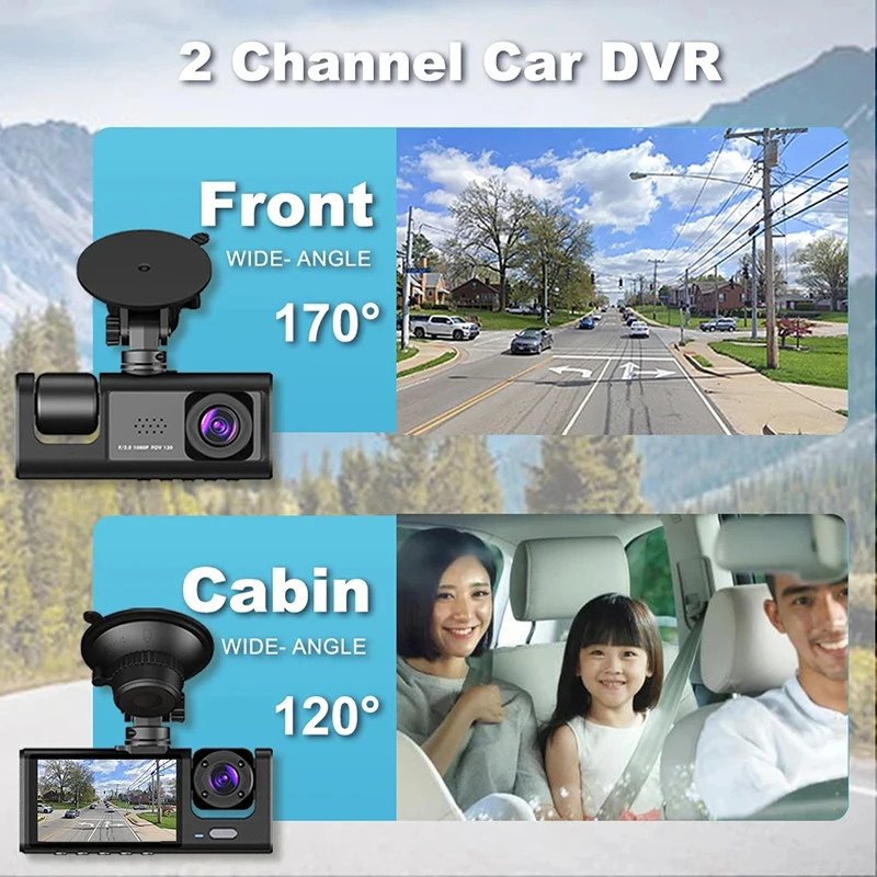 1080P Автомобильный Видеорегистратор WIFI Dash Cam для Автомобилей Камера для Автомобильного Регистратора Видео Передняя Внутренняя Камера Dashcam Black Box Автомобильные Аксессуары Изображение 1