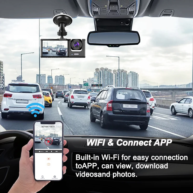 1080P Автомобильный Видеорегистратор WIFI Dash Cam для Автомобилей Камера для Автомобильного Регистратора Видео Передняя Внутренняя Камера Dashcam Black Box Автомобильные Аксессуары Изображение 2