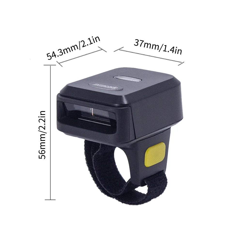 2D сканер штрих-кодов Портативный пальчиковый карманный носимый кольцевой 1D 2D считыватель штрих-кодов с беспроводным и проводным подключением BT + 2.4G Изображение 2