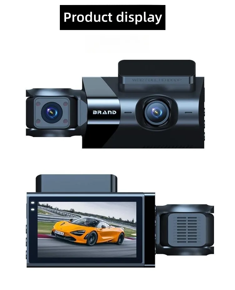 3-Канальный Автомобильный Видеорегистратор HD 1440P с 3 Объективами Внутри автомобиля Dash CamThree Way Camera DVRs Recorder Видеорегистратор Dashcam Camcorder Изображение 0