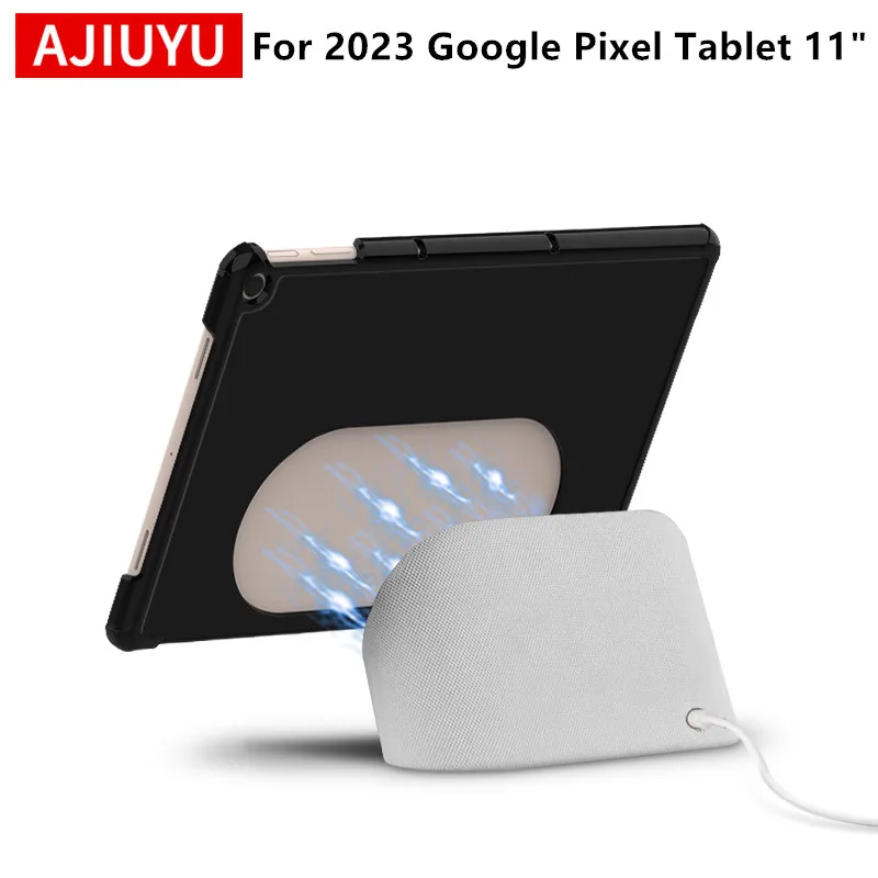 AJIYUYU Чехол для планшета Google Pixel 11 дюймов 2023, защитная оболочка, кожа, PU, жесткая поддержка ПК, Совместимая зарядная база динамика Изображение 0
