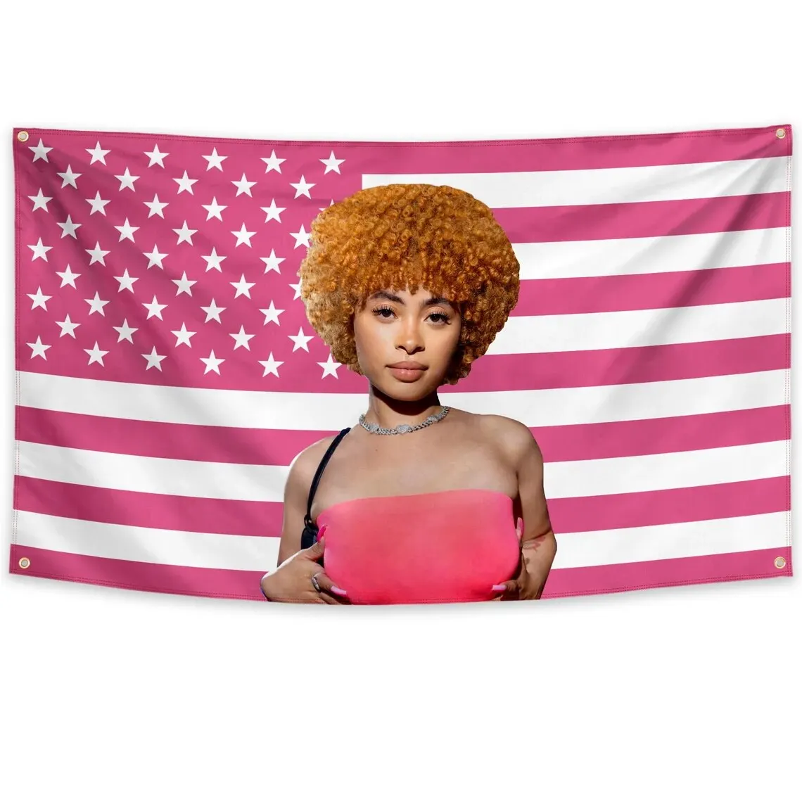 Ice Spice Американский Флаг 3x5 футов Музыкальная Певица Звезда 100D Полиэстер Декор Баннер с 4 Женихами Изображение 3