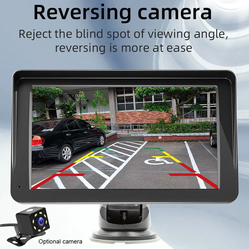 Автомобильный видеорегистратор Беспроводной CarPlay Android Auto Автомагнитола Мультимедийный видеоплеер MP5 7-дюймовый/9-дюймовый Портативный сенсорный экран Камера заднего вида Изображение 3