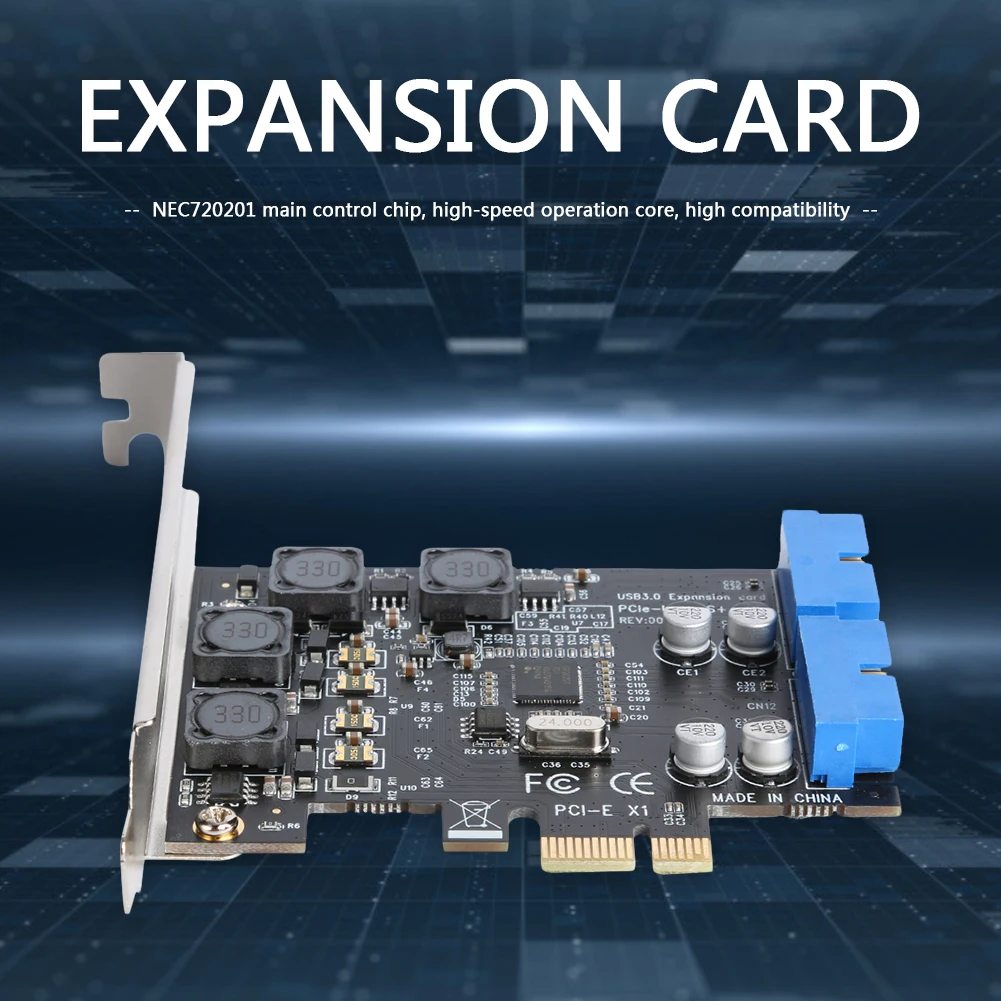 Адаптер с разъемом от PCI-E до 19/20-контактного разъема USB 3.0 Модуль расширения PCI Express Изображение 1
