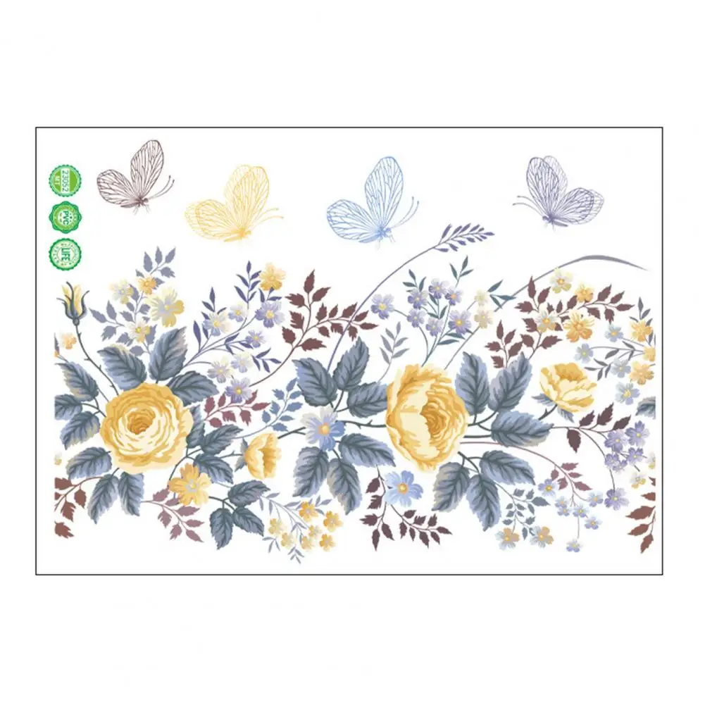 Долговечная наклейка для декора туалета, цветочная наклейка для туалета, водонепроницаемый ПВХ, цветочные бабочки, красочный цветочный туалет для дома Изображение 5