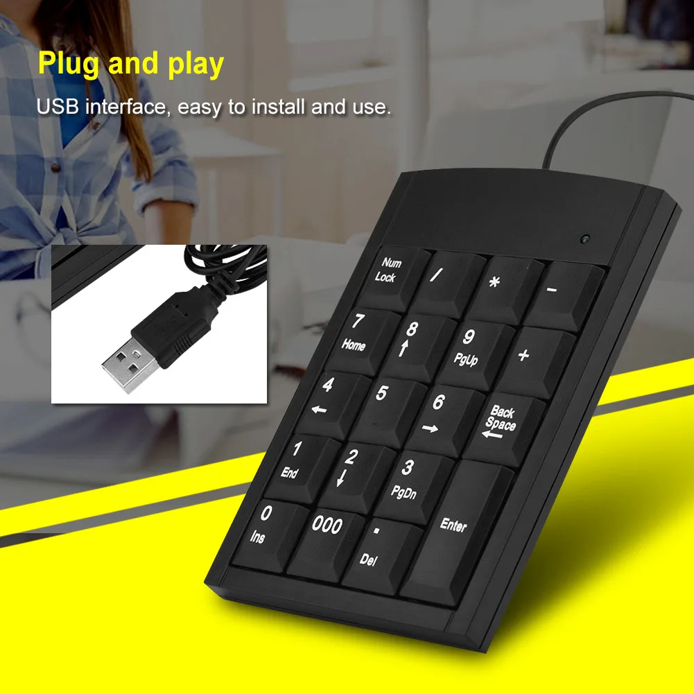 Компактная цифровая клавиатура USB для ноутбука - удобная и простая в использовании мини-цифровая клавиатура Изображение 4