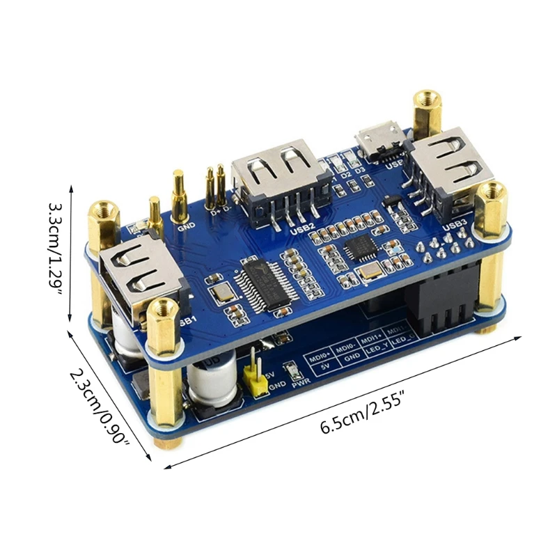 Модуль Raspberry PoE Power Over Ethernet 3xUSB Плата расширения концентратора N2UB Изображение 5