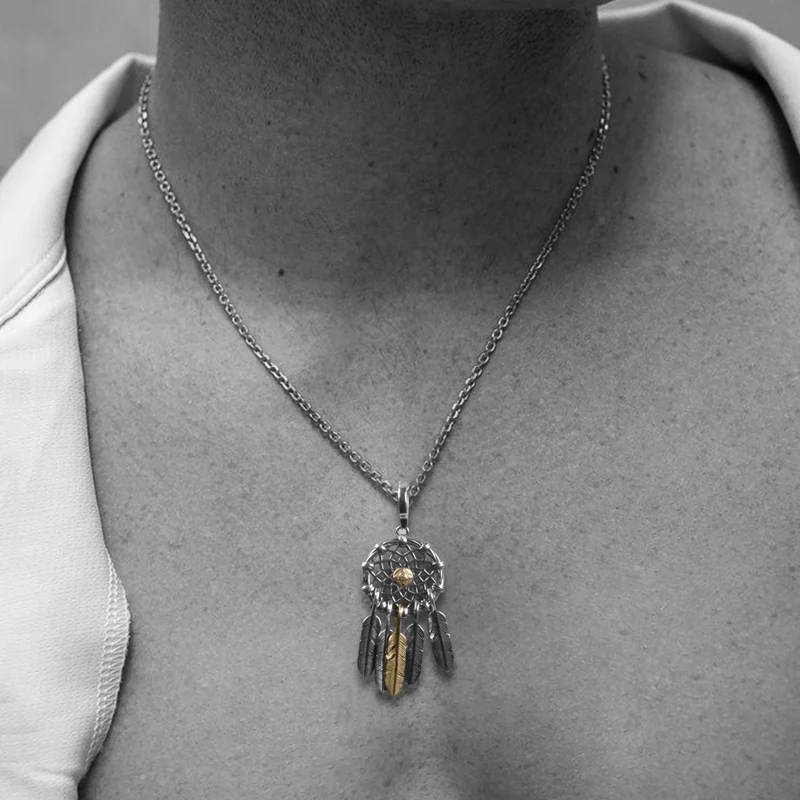 Настоящее женское мужское ожерелье из стерлингового серебра 925 пробы, подвеска с индийским пером, ювелирные изделия роскошного дизайна, Бесплатная Доставка, Новинка 2023 года, Оптовая продажа, P35 Изображение 2