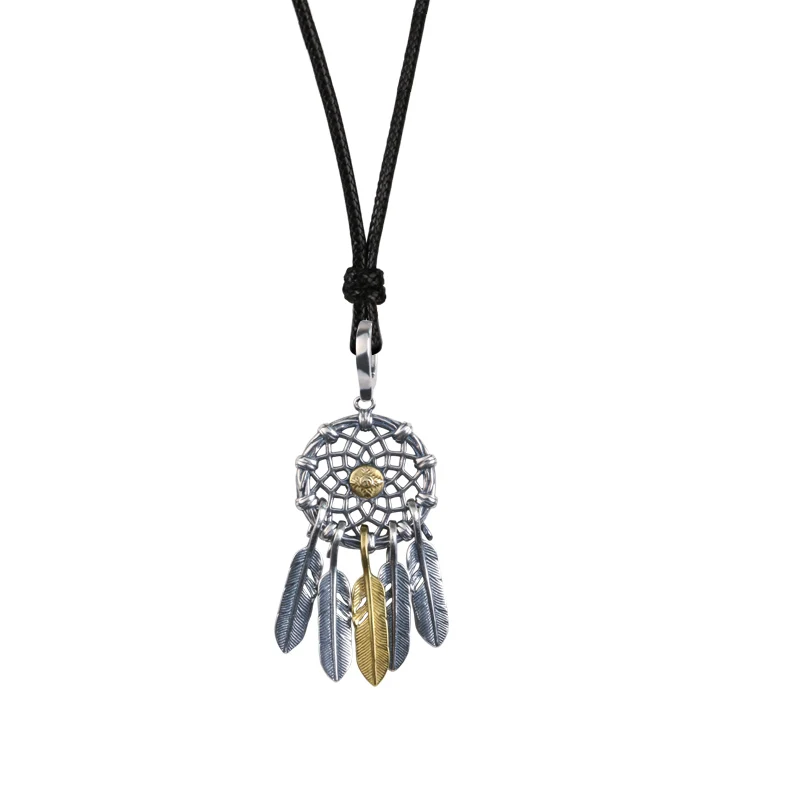 Настоящее женское мужское ожерелье из стерлингового серебра 925 пробы, подвеска с индийским пером, ювелирные изделия роскошного дизайна, Бесплатная Доставка, Новинка 2023 года, Оптовая продажа, P35 Изображение 3