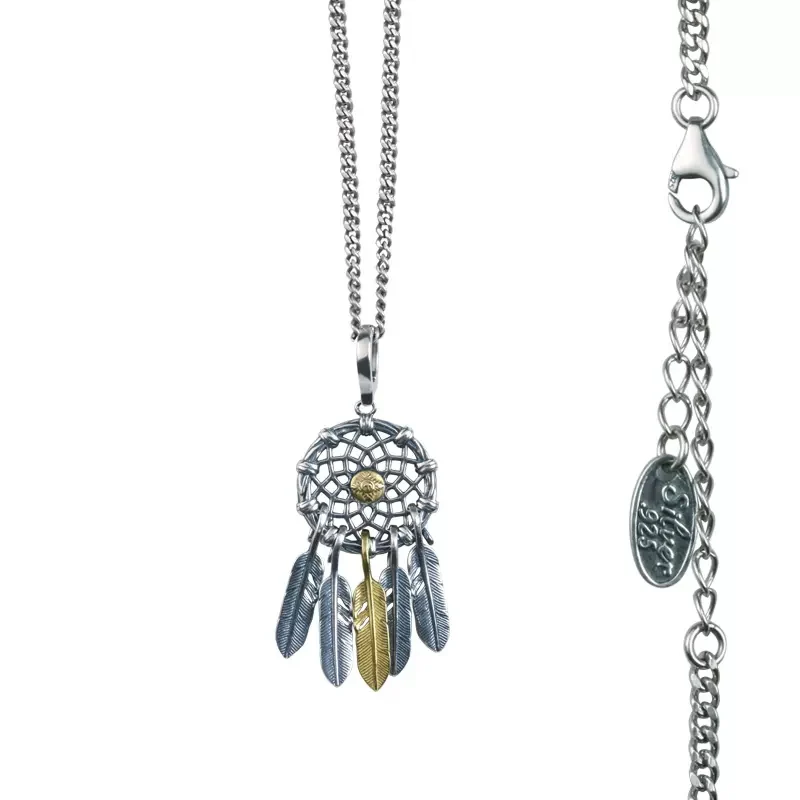 Настоящее женское мужское ожерелье из стерлингового серебра 925 пробы, подвеска с индийским пером, ювелирные изделия роскошного дизайна, Бесплатная Доставка, Новинка 2023 года, Оптовая продажа, P35 Изображение 5