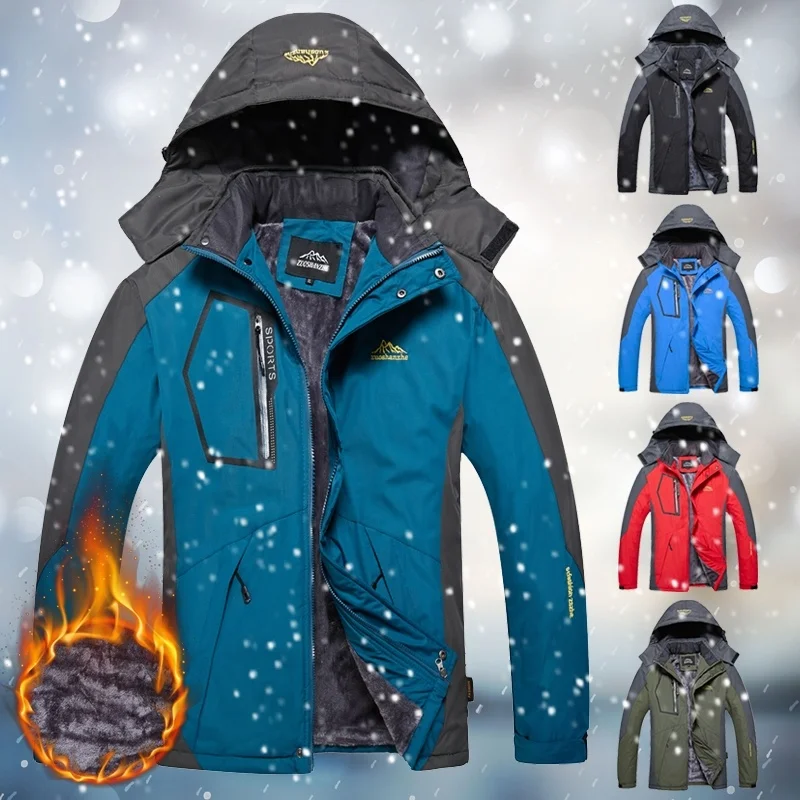 Новые Повседневные бархатные куртки Модного бренда, Зимние Теплые утепленные уличные пальто, Мужская верхняя одежда, Альпинистское пальто, Большие размеры Изображение 0