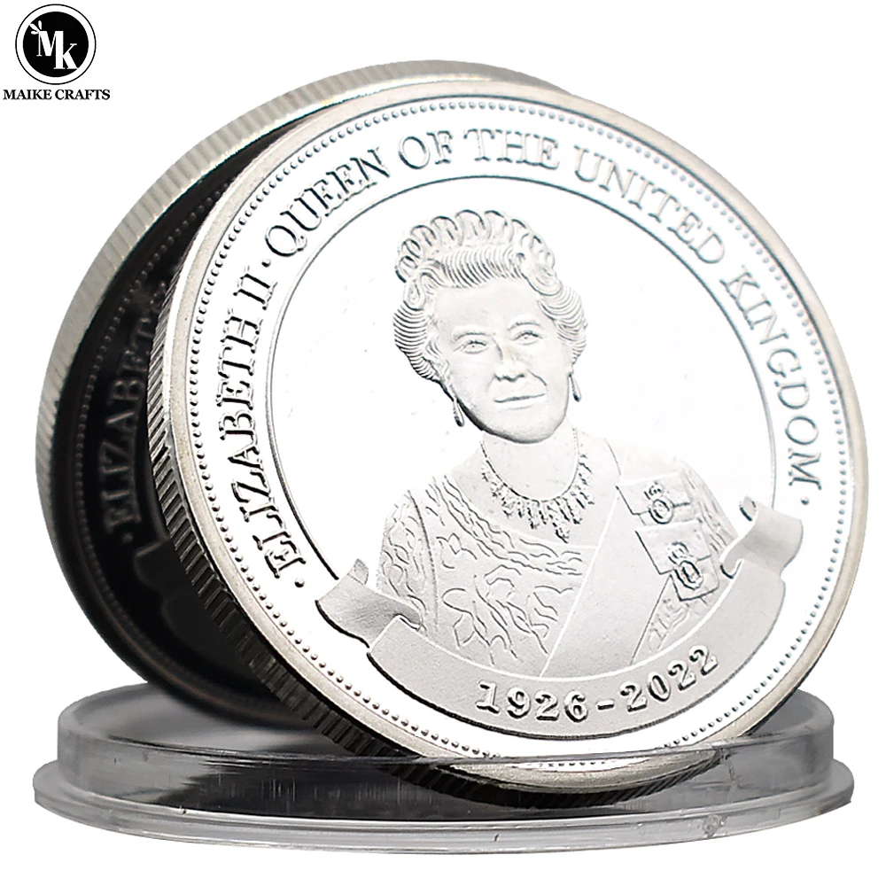 Памятная монета королевы Елизаветы II, подарок из коллекции металлических поделок с серебряным покрытием Изображение 0