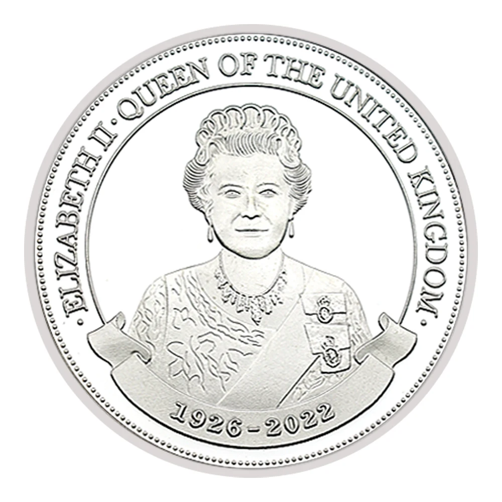 Памятная монета королевы Елизаветы II, подарок из коллекции металлических поделок с серебряным покрытием Изображение 2