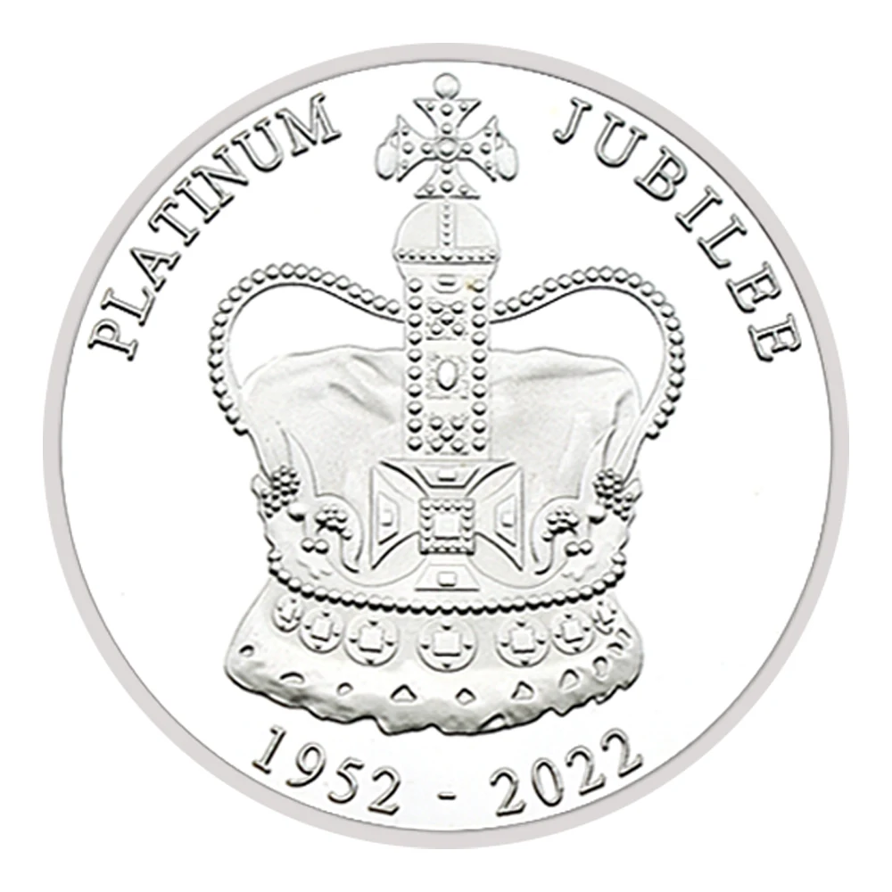 Памятная монета королевы Елизаветы II, подарок из коллекции металлических поделок с серебряным покрытием Изображение 3