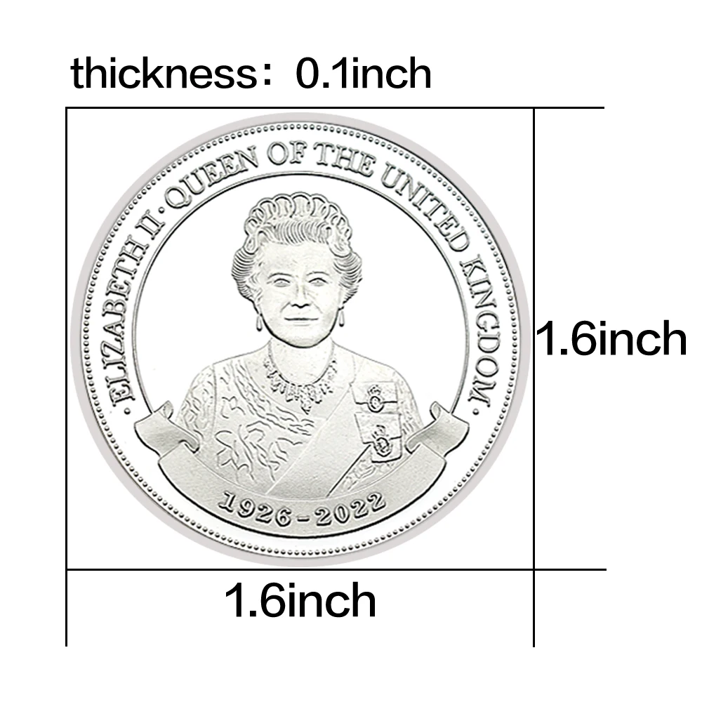 Памятная монета королевы Елизаветы II, подарок из коллекции металлических поделок с серебряным покрытием Изображение 4