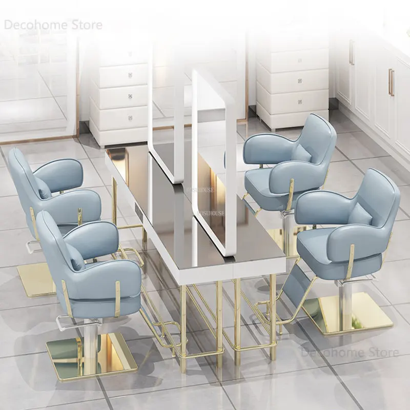 Парикмахерские кресла из нержавеющей стали, Салонная мебель, Парикмахерские салоны, Специальные Парикмахерские кресла, Подъемное Парикмахерское кресло Nordic Beauty Salon Изображение 5