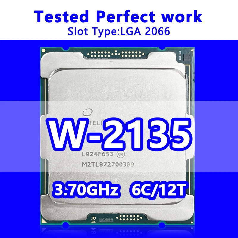 Процессор Xeon W-2135 6C/12T 8,25 М Кэш-памяти 3,70 ГГц CPU SR3LN FCLGA2066 для Серверных Материнских плат C422 Чипсетов Изображение 0