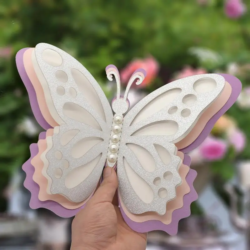 Наклейки с бабочками на стены, съемные 3D наклейки с бабочками на стены, обои с бабочками для тематической вечеринки в честь Дня рождения ребенка Изображение 4