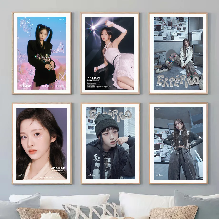 Популярная корейская певица Kpop, группа Girl, обложка журнала NMIXX, обложка альбома living home decor, картина на холсте, плакат, настенное искусство Изображение 0