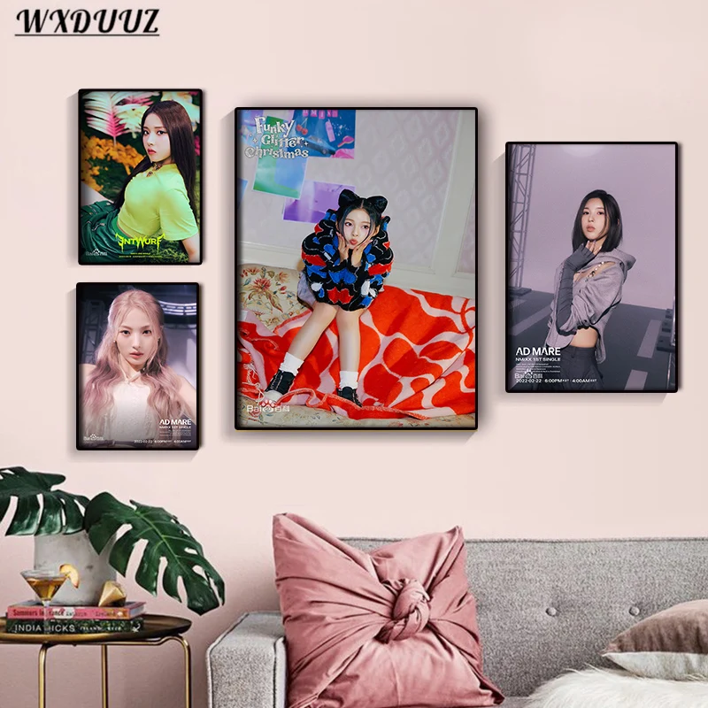 Популярная корейская певица Kpop, группа Girl, обложка журнала NMIXX, обложка альбома living home decor, картина на холсте, плакат, настенное искусство Изображение 2