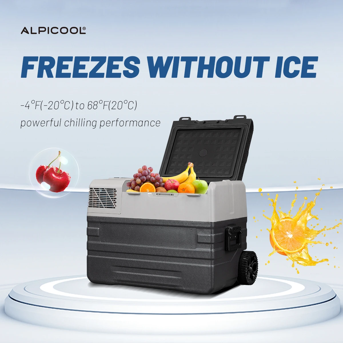 Портативный мини-автомобильный холодильник 12V с мини-морозильной камерой на колесиках Изображение 2